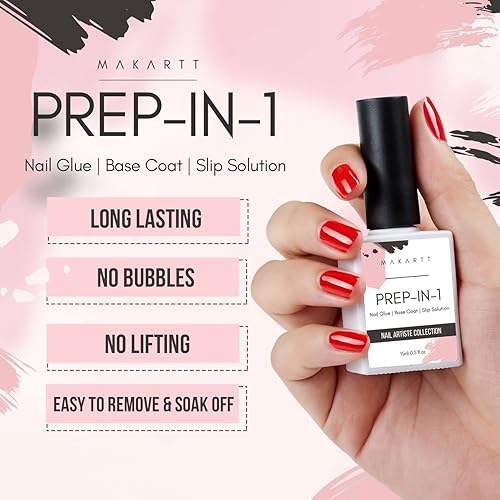 Miniatura 9 de Makartt Paquete de puntas de uñas, gel de pegamento de uñas, uñas francesas de media cubierta, uñas acrílicas naturales para mujeres, 500 unidades