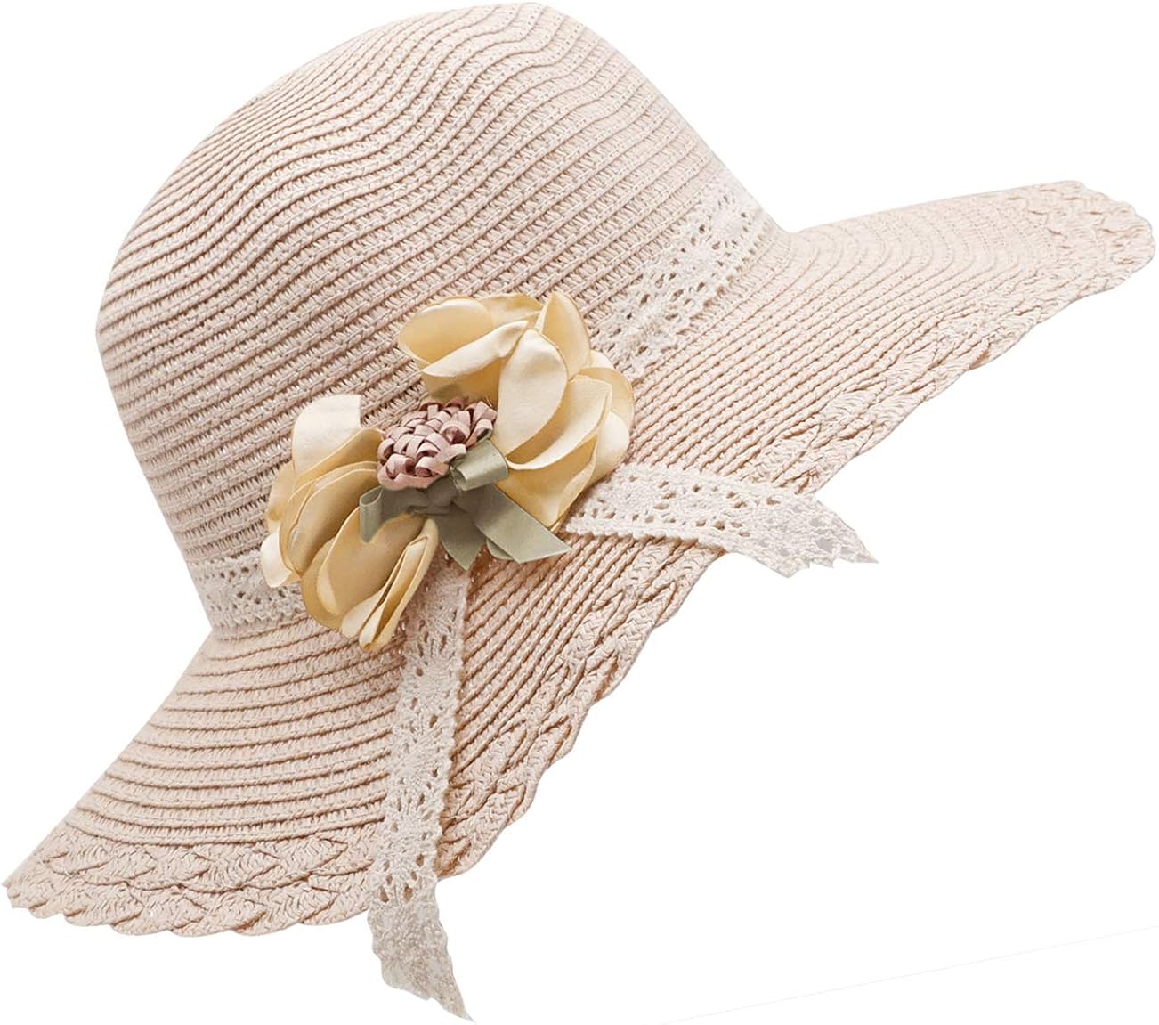 Bienvenu Little Girl Kids Summer Straw Hat Wide Brim Floppy Beach Sun Visor Hat