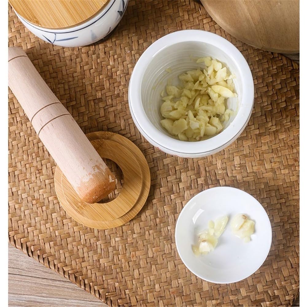 モルタルボウル セラミックグラインダー 家庭用乳鉢と乳棒 乳鉢と乳棒セット ガーリック乳鉢 スパイスマッシャー 手動ハーブグラインダ