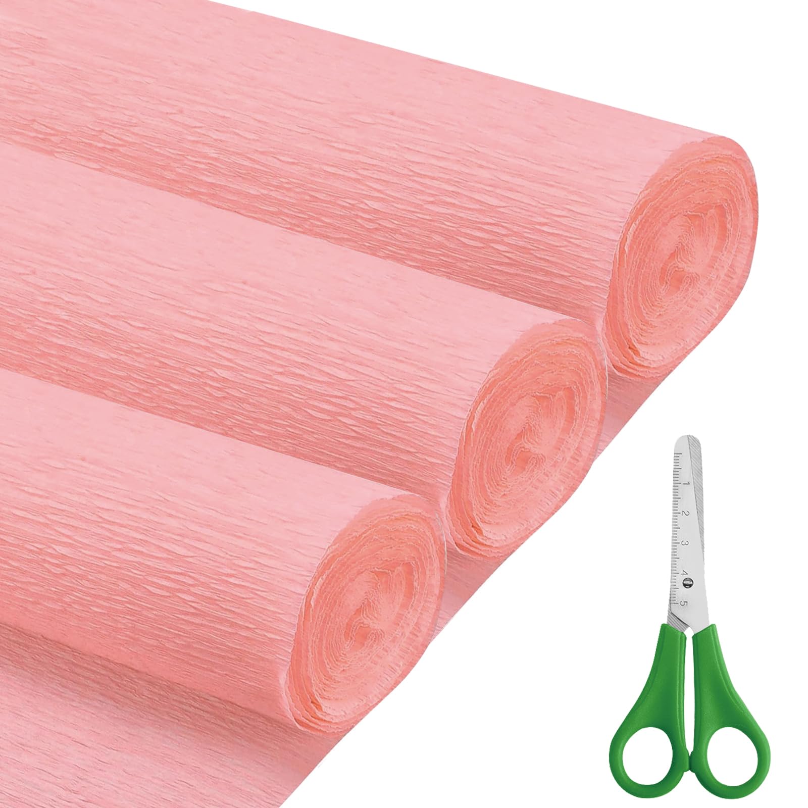 Crepe Paper Rolls (43X250CM), 3 Rolls DIY Gift Crepe Paper Set for Mother's Day, Valentine's Day, Birthday and Wedding Decoration Flowers Making (Pink)