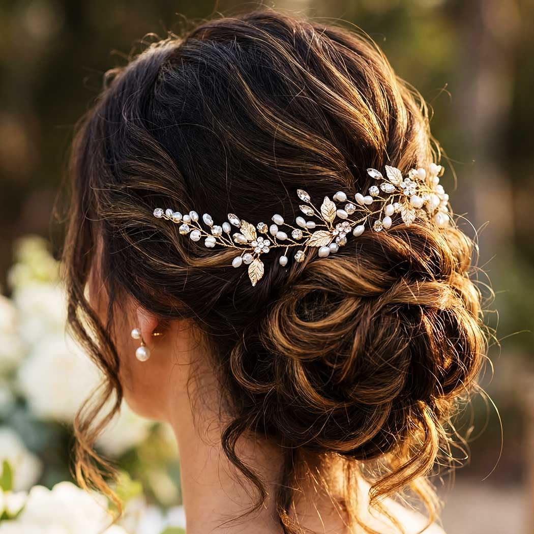 Amazon.com : Gorais Crystal Bride Wedding Hair Combs Gold 