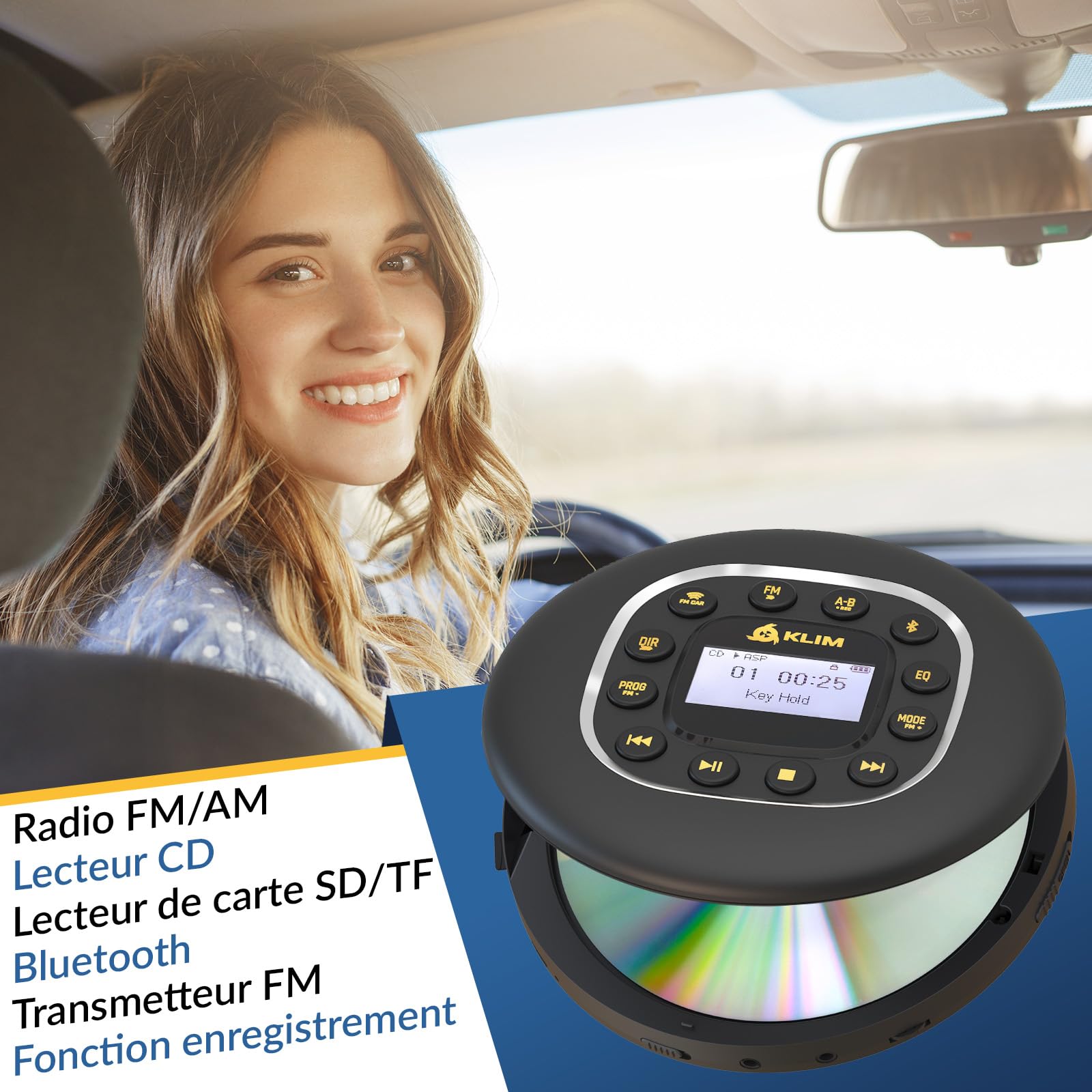 Journey Lecteur CD Portable - Batterie Intégrée - Compatible CDR CDRW MP3
