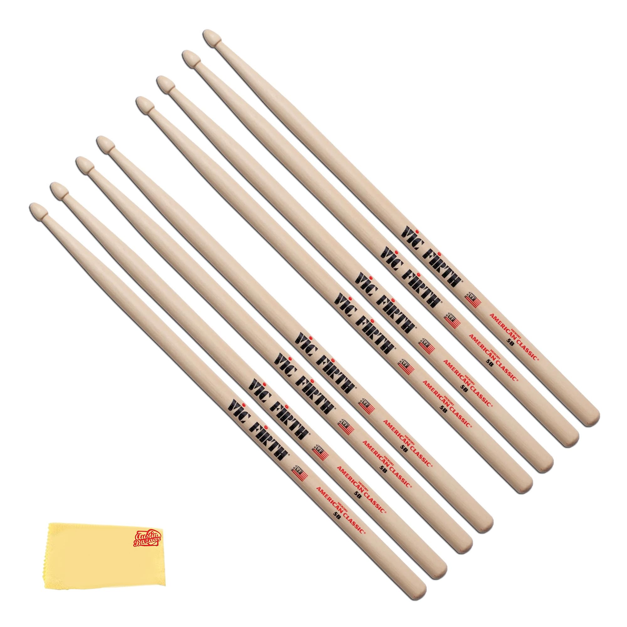 Vic Firth 5B American Classic economy pack, 4 pairs of sticks