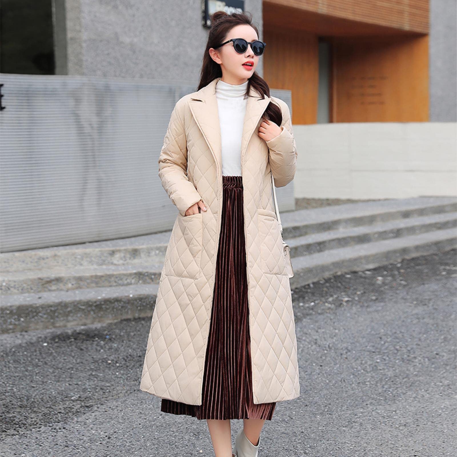 ZXCL Long Winter Jacket and Coat for Women Cotton Padded Casual