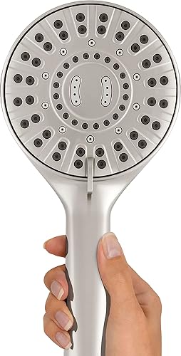 Miniatura 10 de Waterpik Cabezal de ducha magnético de doble muelle de altura ajustable con manguera de metal de 5 pies y masaje de ducha PowerPulse níquel