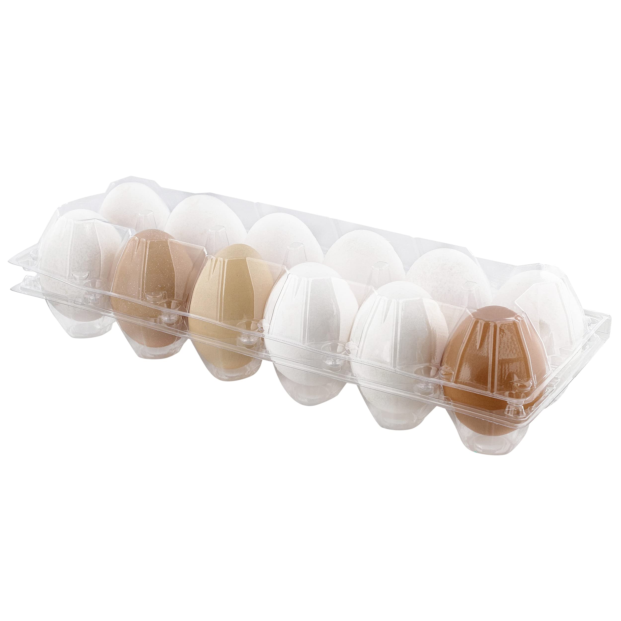 Rural365 Plastic Egg Carton for 12 Eggs, 50ct - Reusable Chicken Egg Holder, Stackable Egg Storage Container with Lid