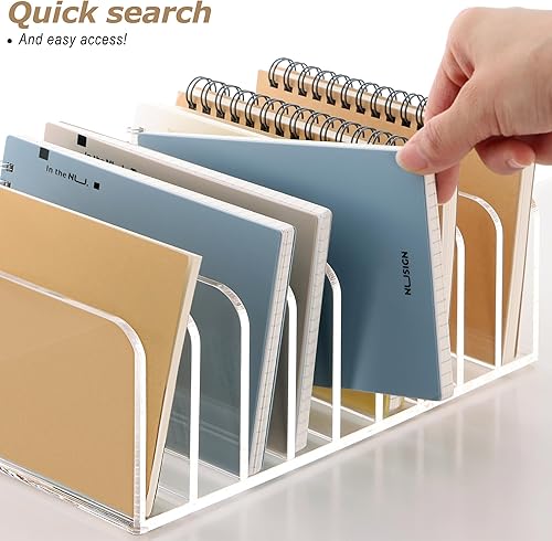 Miniatura 3 de SANRUI Organizador de correo de escritorio transparente, 9 compartimentos, clasificador de documentos de oficina, soportes de almacenamiento de