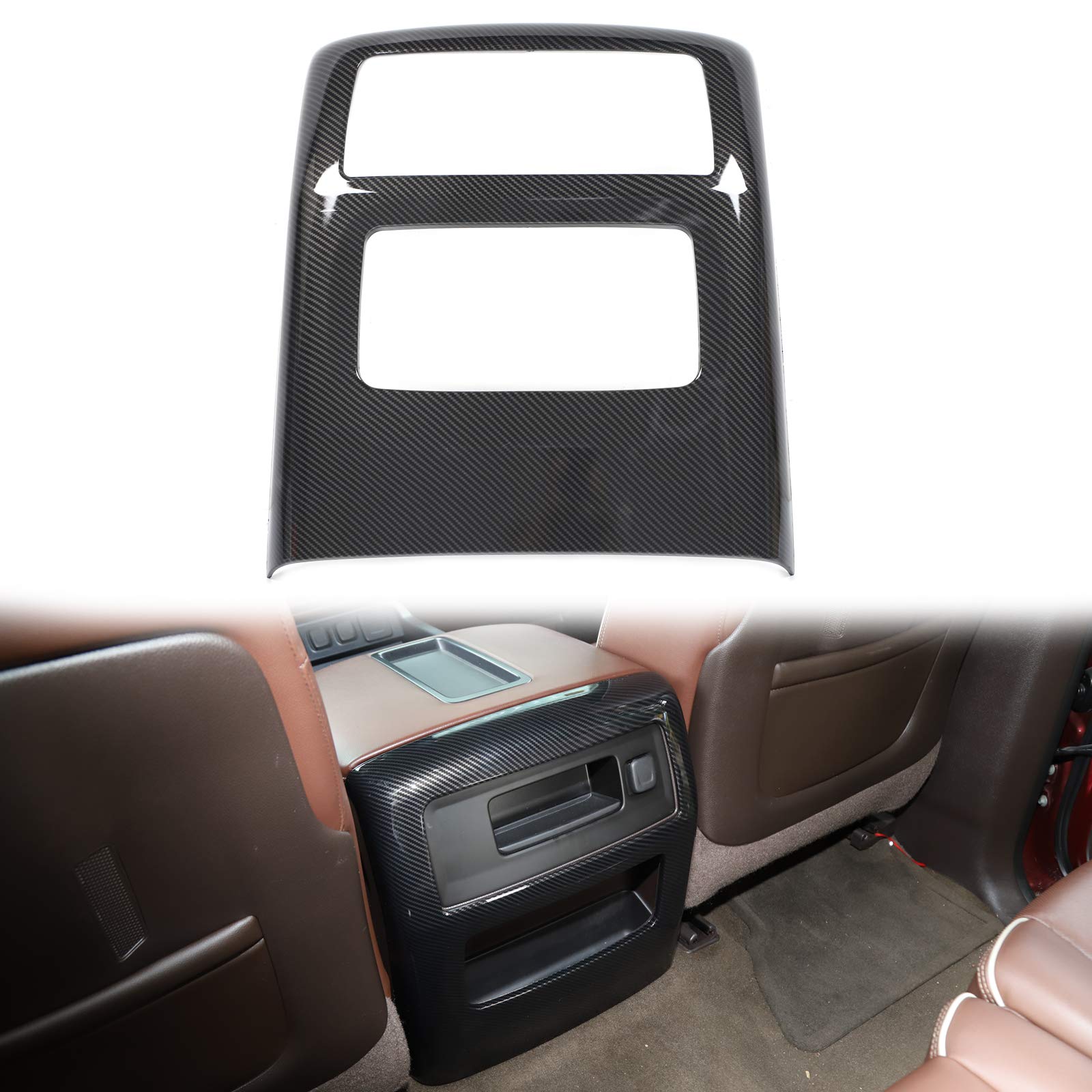 RT-TCZ for Silverado Rear AC Air Vents Panel Trim Cover, Carbon Fiber ...