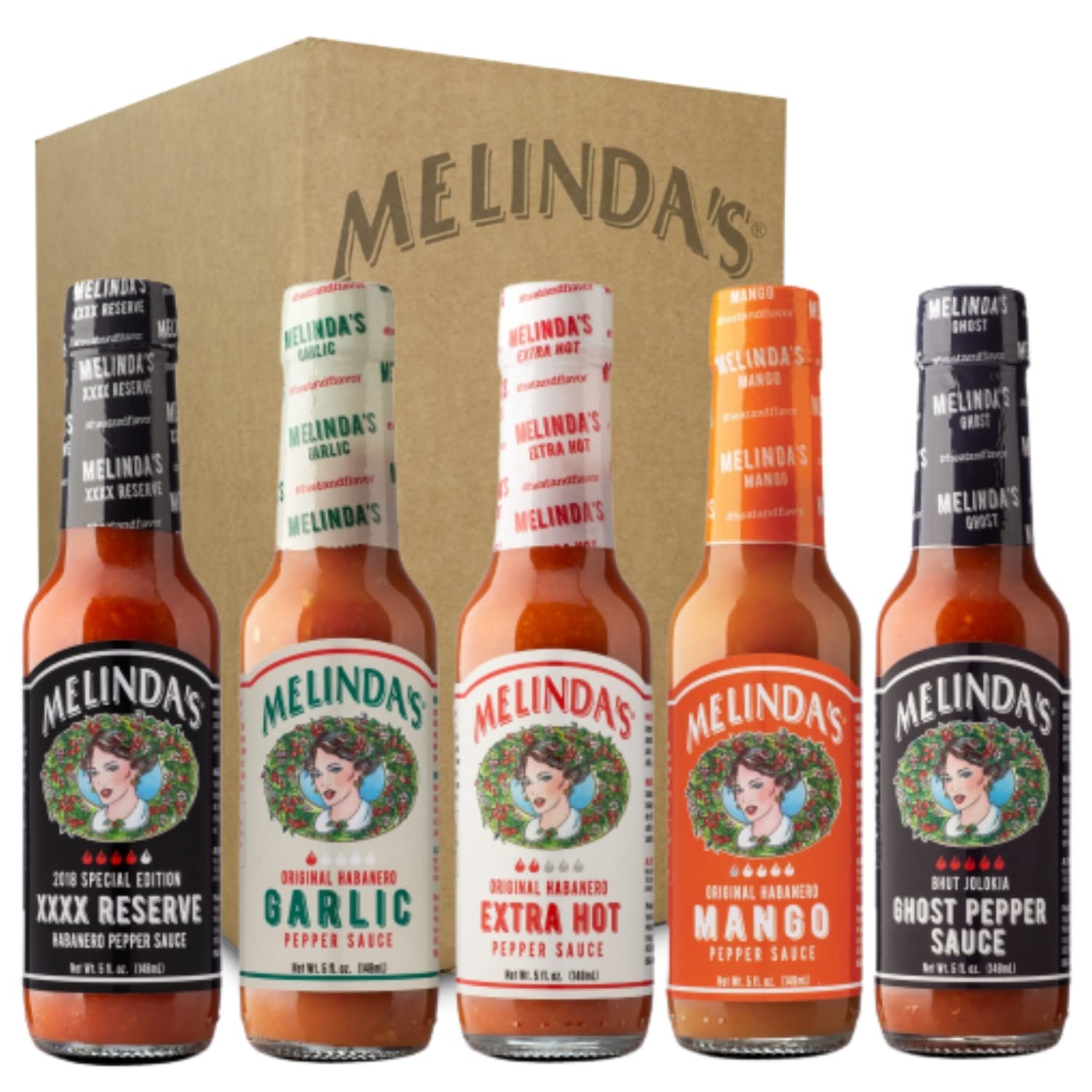 Buy Melinda’s Habanero Hot Sauce Variety Pack Extra Spicy Gourmet Hot