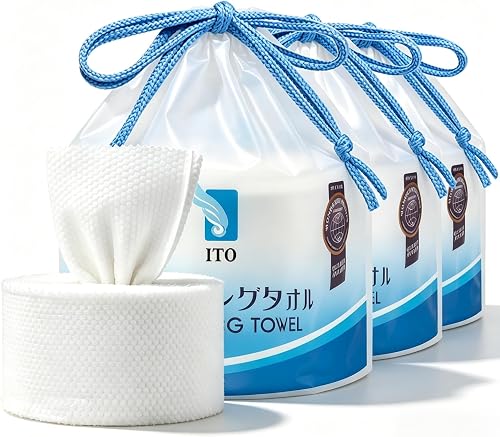 ITO Disposable Face Towel, Ultra-Soft 1-Second Quick-Dry Face Towels, Gentle for Sensitive Dry Oily Skin, Facial Towels for Daily Cleansing Makeup Removal (210 Count (3 Packs))