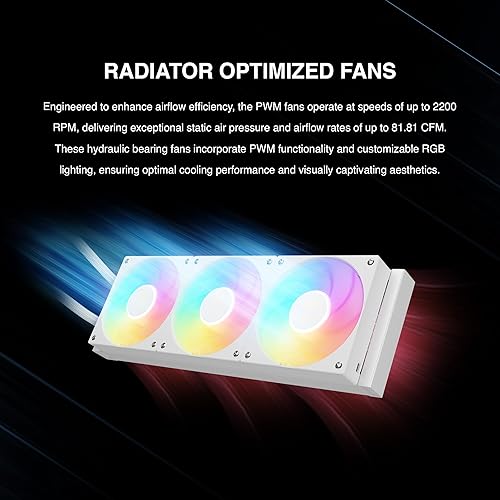 Miniatura 9 de GAMDIAS CHIONE P5-360 - Enfriador líquido de CPU, AIO de 12.14 pulgadas con LCD IPS personalizable de 3.4 pulgadas, bomba magnética giratoria,