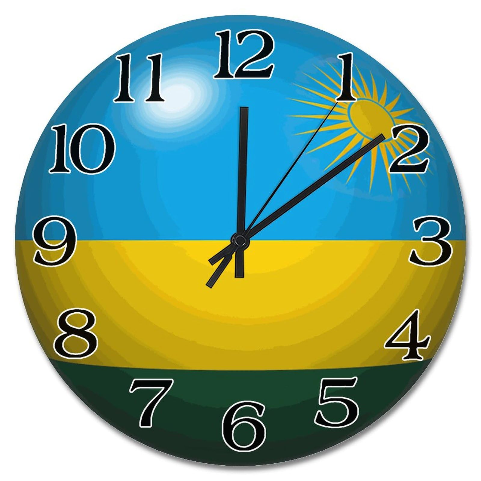 Horloge murale drapeau Rwanda cadeau idéal pour ami étranger vintage