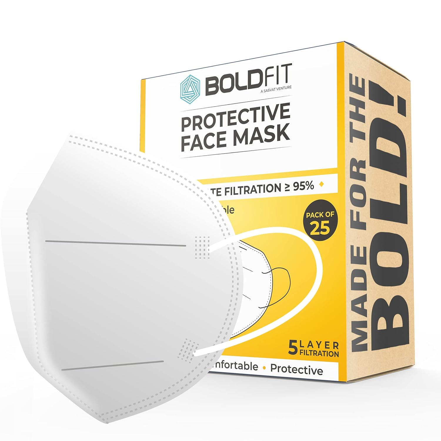 Boldfit N95 Face Mask For Men & Women N95 Mask With 5 Layer N95 Masks
