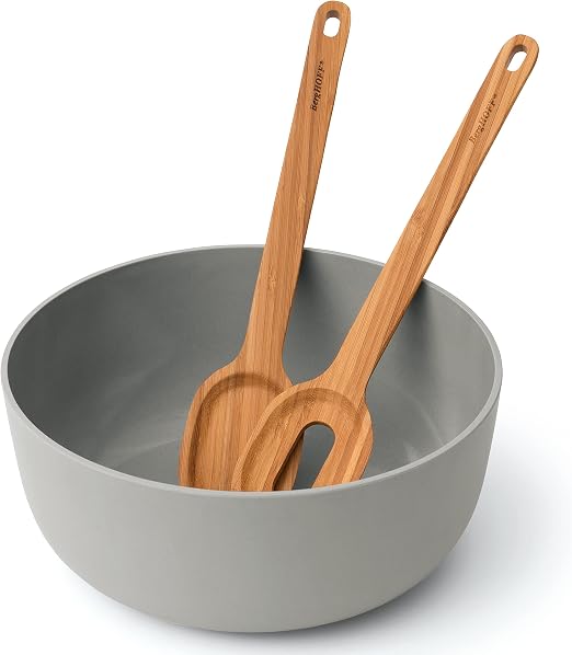 BergHOFF Leo Bamboo Salad Bowl with Servers - Thumbnail 2