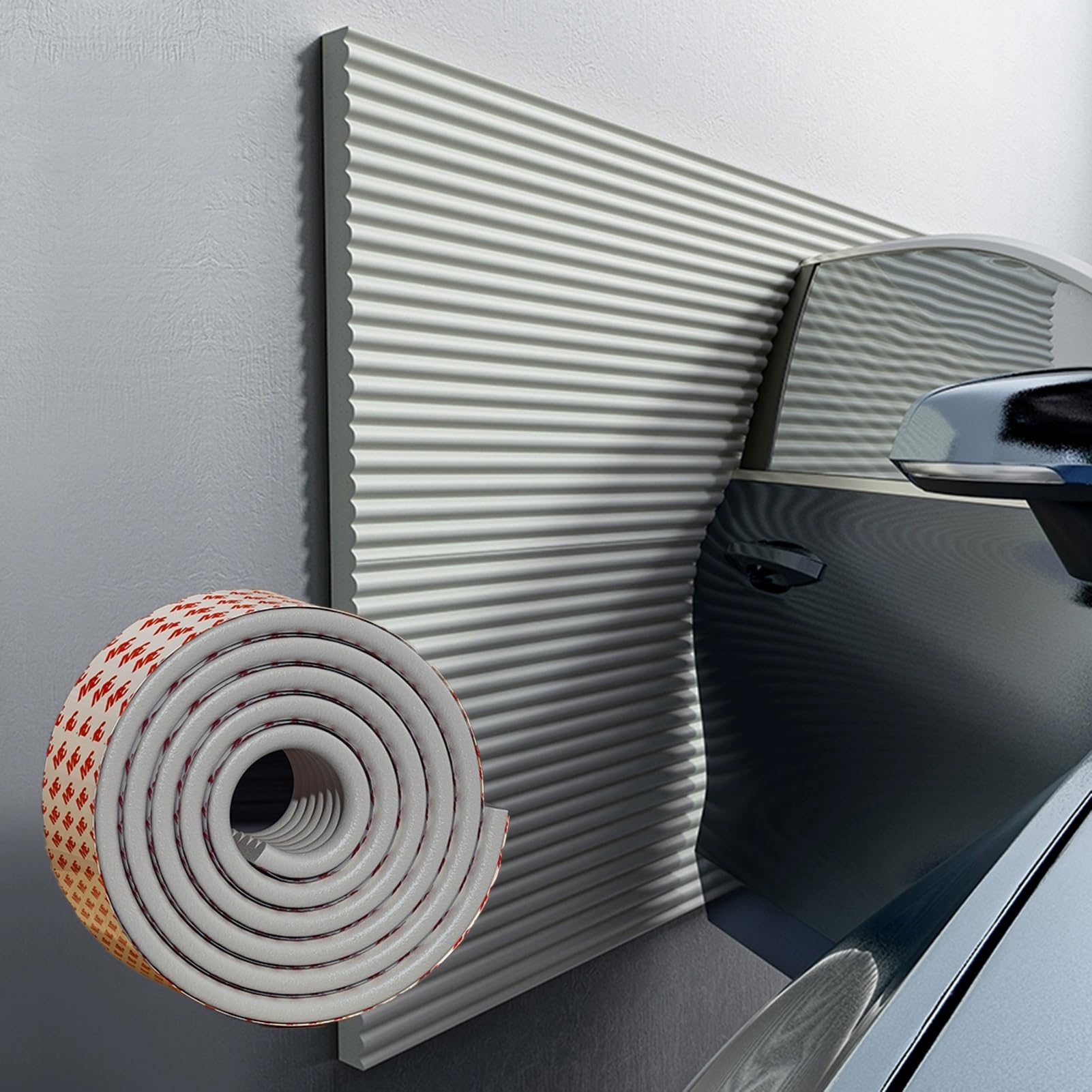 20 cm Wide Garage Wall Protector - Wall Corner Edge Bumper Guards, NBR Foam Protector Padding for Car Door, DIY Cutting Wall Column Guard for Parking Garages, Anti-Collision(Gray,200 cm x 20 cm)