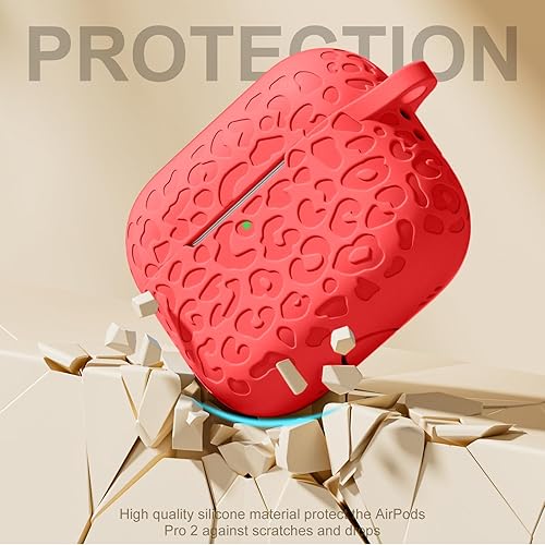Vista 205 de Funda para Airpods de 2ª y 1ª, silicona suave, leopardo, compatible con Apple AirPods de 2ª/1ª generación de carga con llavero, a prueba de golpes