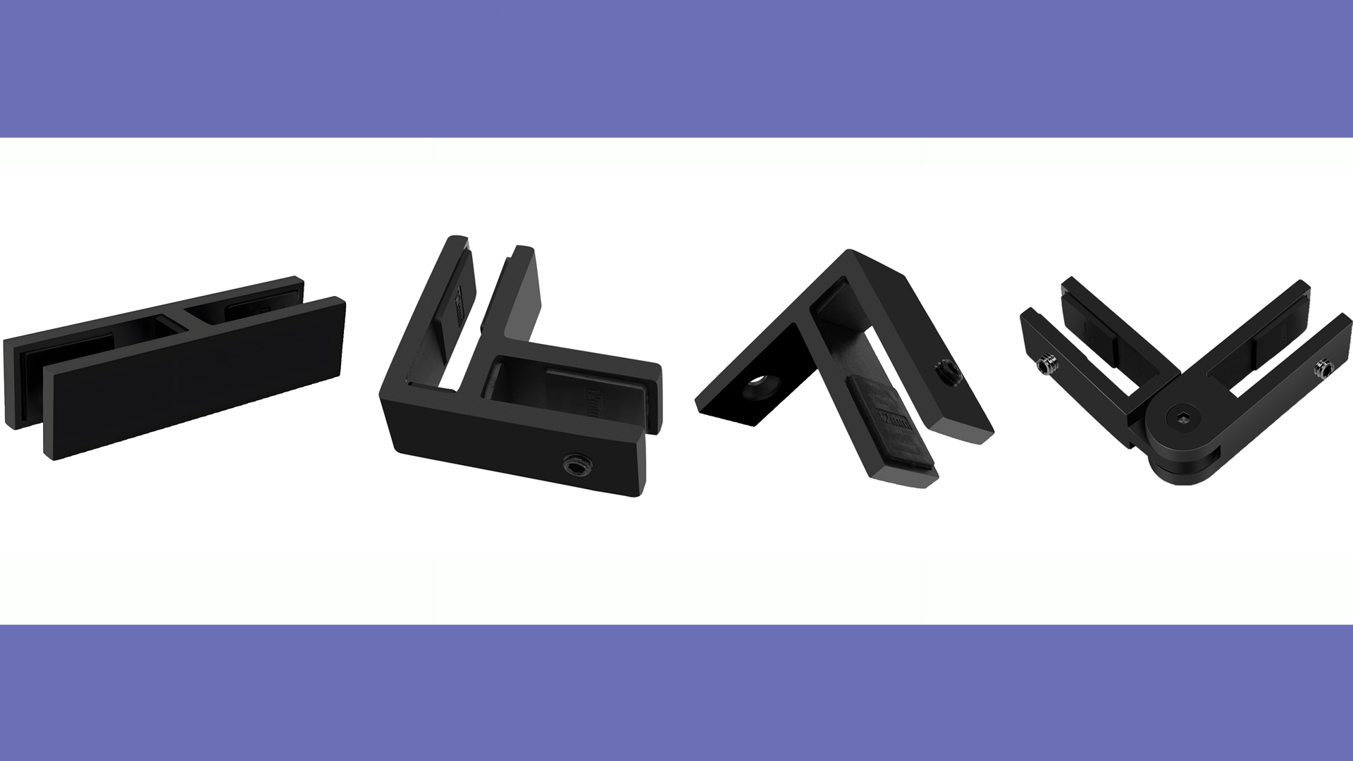 Image of 20 Pack Matte Black Wall to Glass Clamp 90 Degrees Glass Railing Clamp Fit for 3 /8 inch-1 /2 inch(10mm-13mm) Thinkness Balustrade, F Shape T304 Railing Clips for Fence, Balcony Deck, Indoor & Outdoor