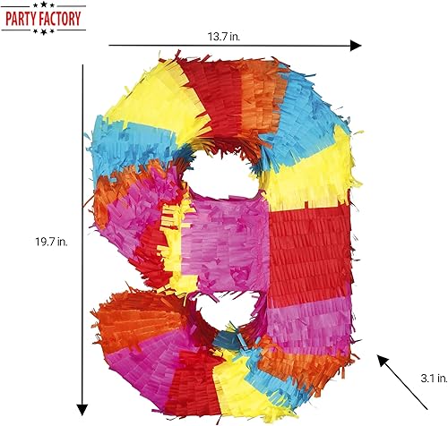 Miniatura 7 de Party Factory Piñata con números 0-9 para niños de cumpleaños de 16.5 x 13.7 x 3.1 pulgadas, decoración de cumpleaños (3)