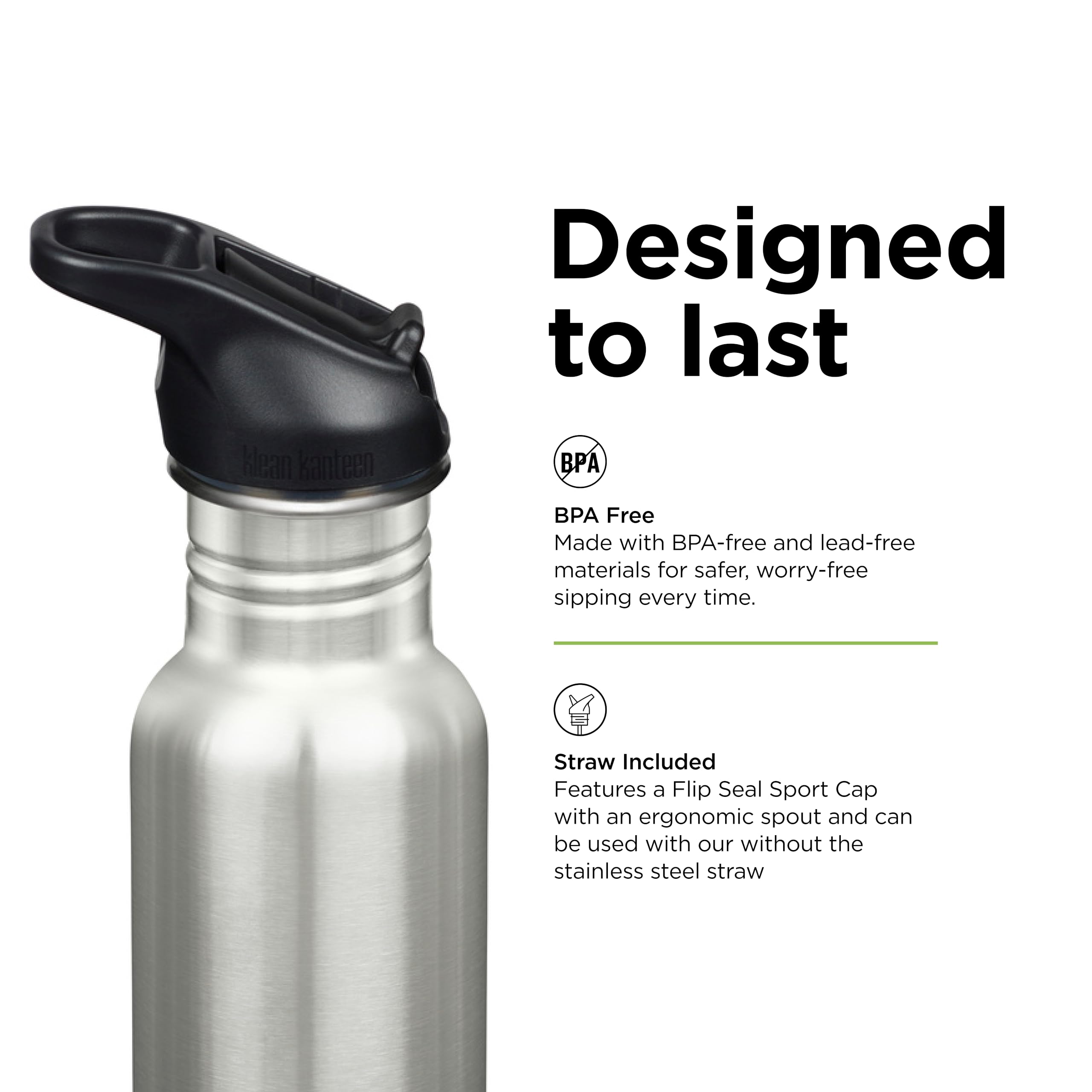 Klean Kanteen Isolatiefles Rise Classic 355ml Barely Blue 1011477