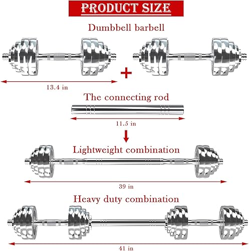 Miniatura 4 de VIVITORY Juego de mancuernas de fitness, juegos de peso ajustable de hasta 4466 libras, con varilla de conexión de metal utilizada como barra, pesas