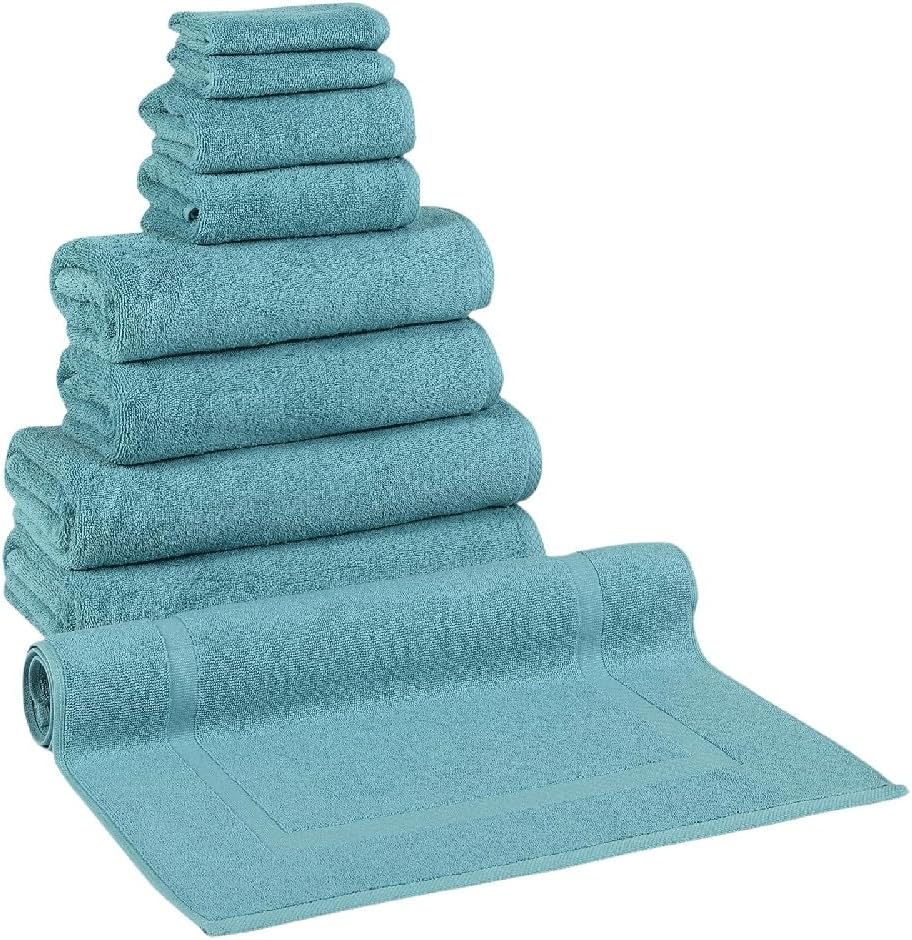 Classic Towel Cotton Quick Dry Bath Towel and Bath Mat Set Towel