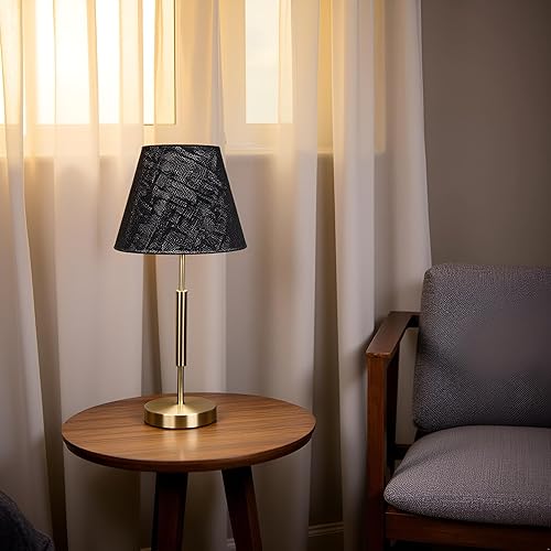 Miniatura 7 de Aspen Creative 56019, Empire Uno - Pantalla de lámpara en negro, 5 pulgadas superior x 9 pulgadas inferior x 7 pulgadas de altura inclinada, Negro