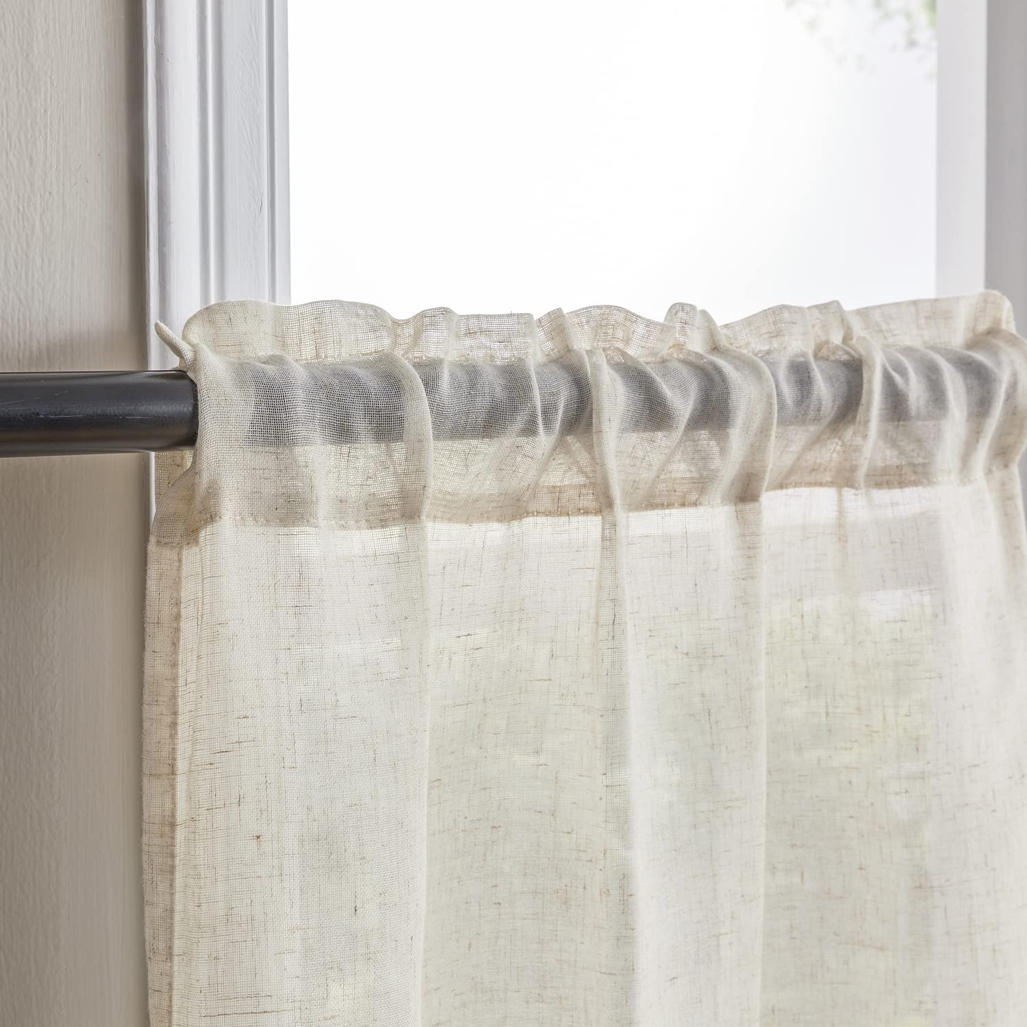 Cortinas De Lino Naturales De 63 Pulgadas De Largo, Cortinas Neutras