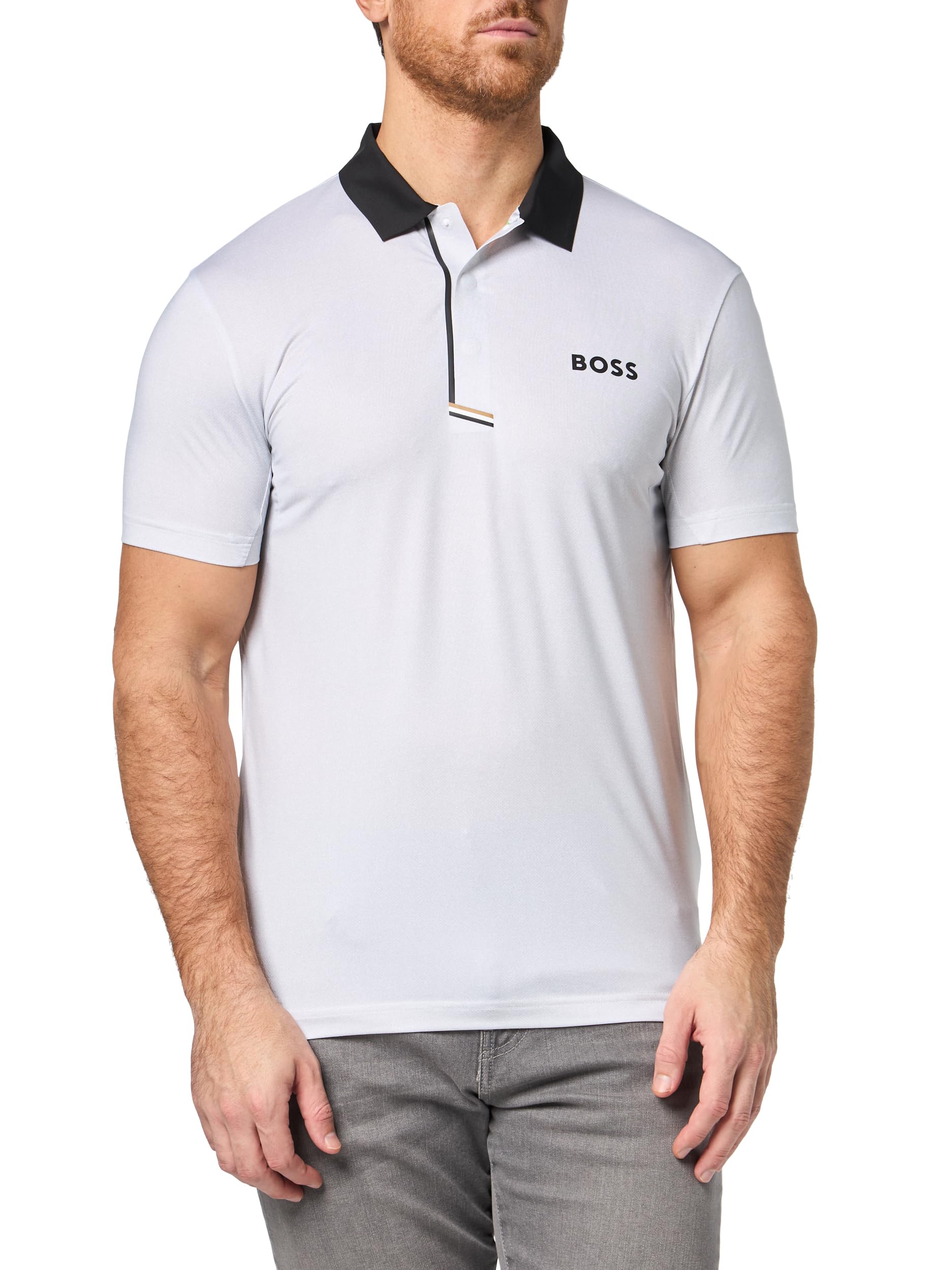 

                                                    BOSS, Paddytech Performance Polo Shirt, White Mars