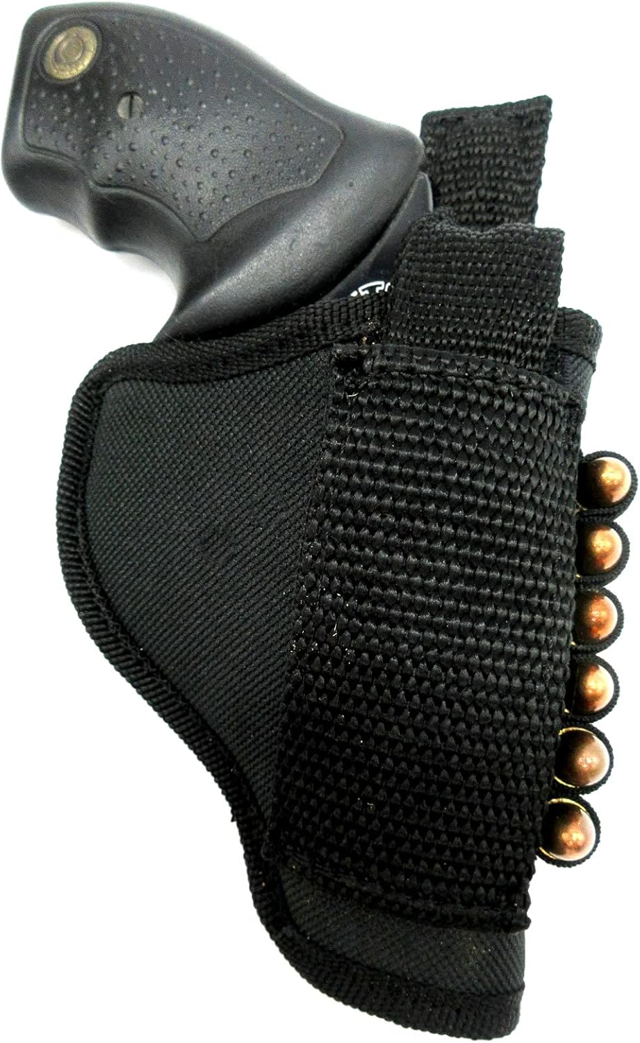 Right/Left Hand Nylon Belt Holster with Ammo Loops for Kimber K6S, Ruger LCR, Rossi M68 M88, 2" Revolver