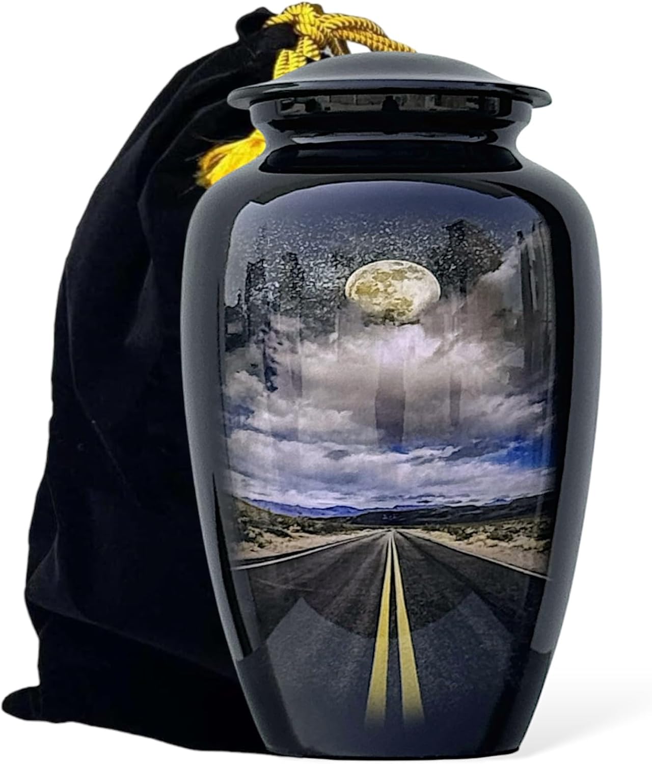 Cremation Urn Adult Large Urn for Human Ashes - A Lovely Sharing Tokens to Remember Your Love One Lost 10 Inches I 200 lbs Storage Capacity (Road Path)