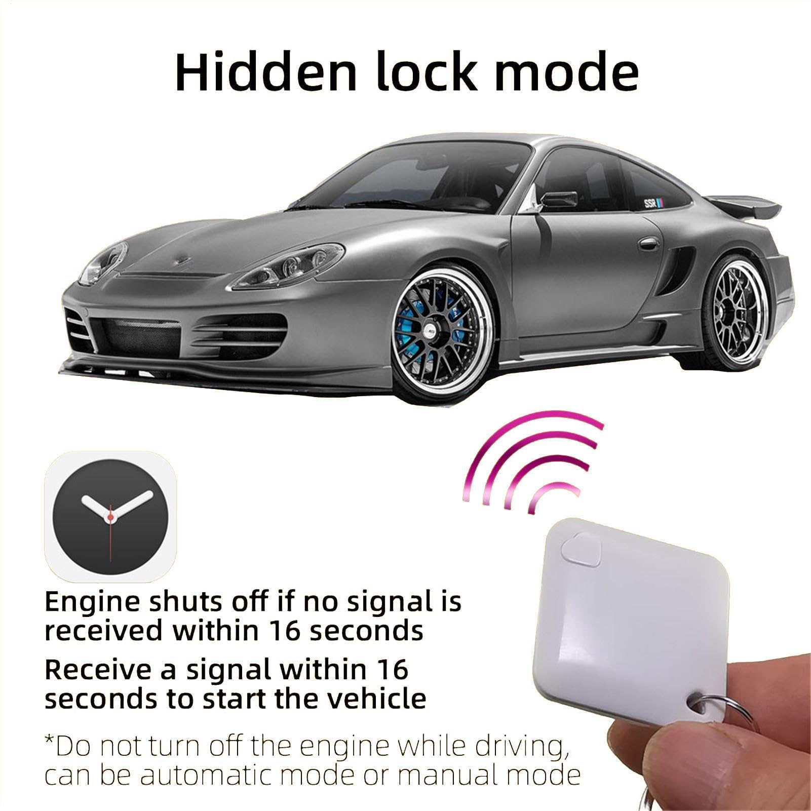 Immobilisateur sans Fil pour Voiture | Sécurité d'immobilisation de | Voiture avec détection Automatique - Blocage électronique antivol pour véhicules avec Deux Modes RC antivol pa