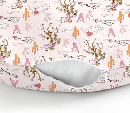 Miniatura 8 de Lindas fundas de almohada de lactancia rosa para niñas, vaqueras occidentales, caballo, cactus, montaña, puesta de sol, fundas para almohadas de
