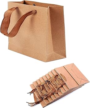 Amazon | uyoyous 50枚セット 紙袋 手提げ袋 手提げ クラフトバッグ 未