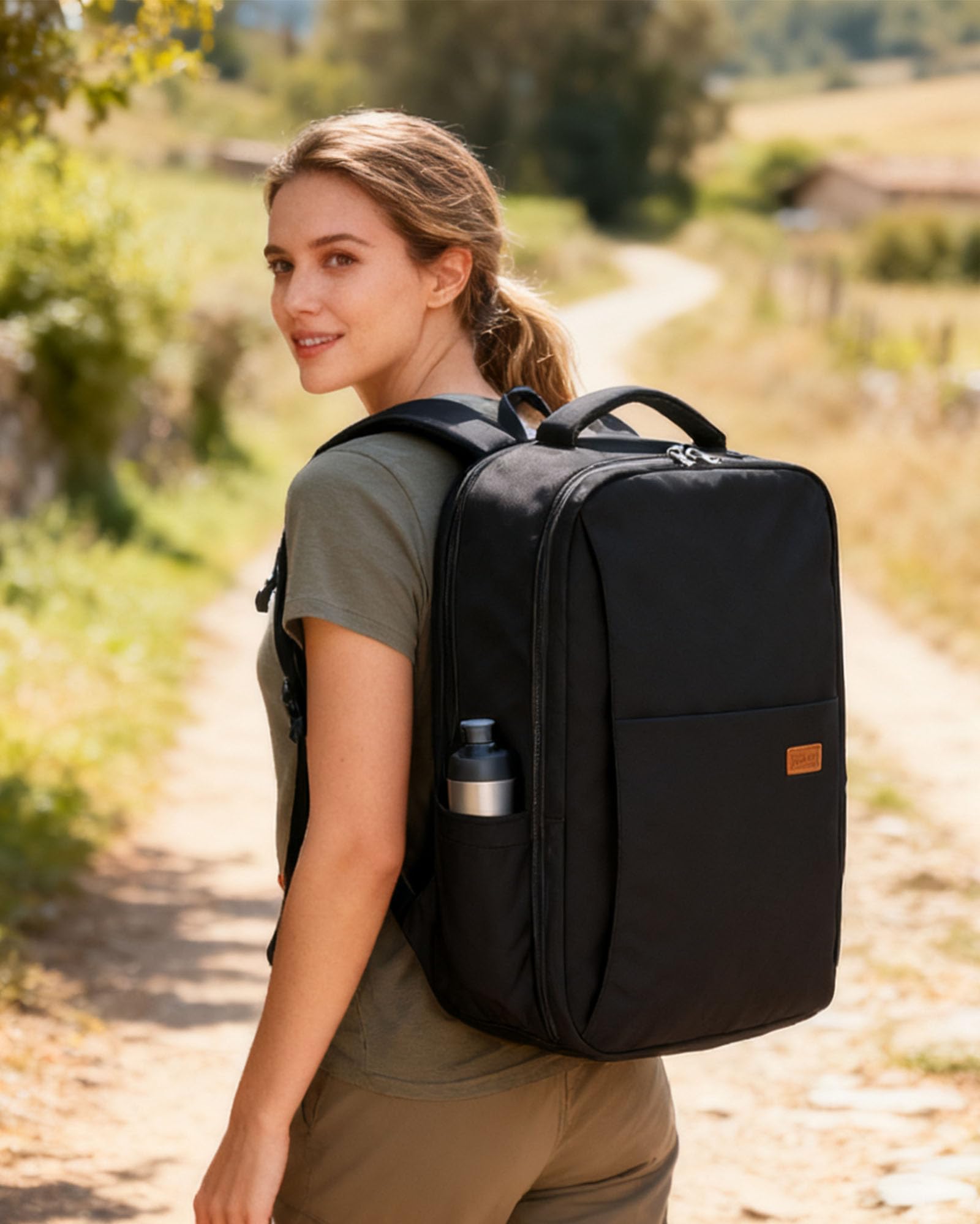 suwasp Vacuum Backpack Travel with Pump, mochila de viaje compresion al vacio for Women Men, Large Storage Vacuum Bags for Travel Backpack Personal Item Carry On Backpacks Flight Approved, Black