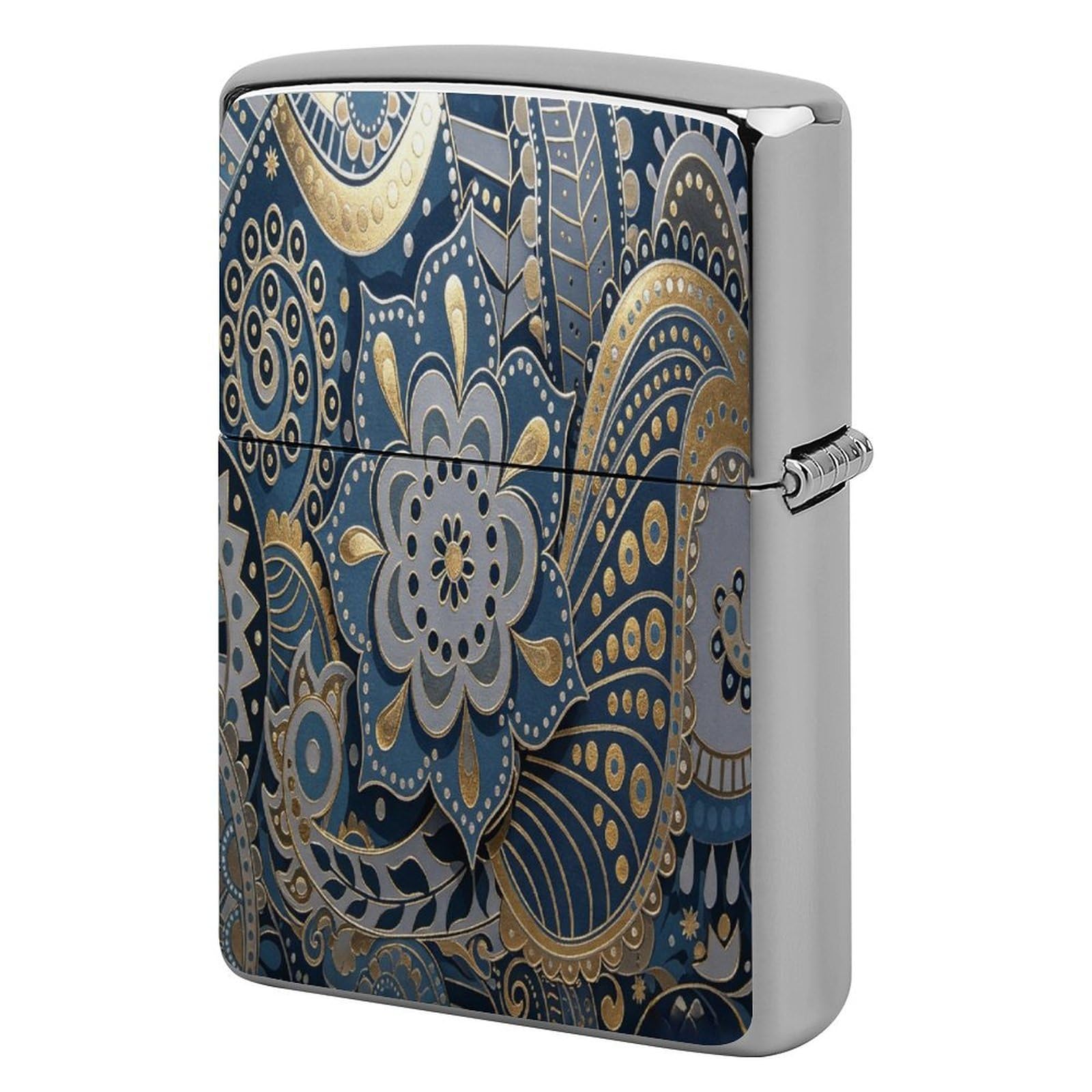 Btcowzrv Style Golden Paisley Metal Lighter Case Sleeve Cover Holder