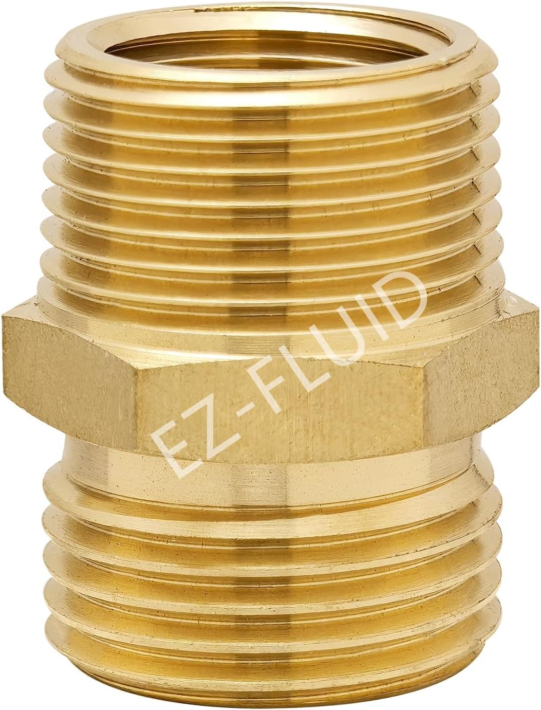 (10-PK) EZ-FLuid 3/4" MHT X 3/4" MIP or 1/2" FIP Male Garden Hose Adapter Connector Coupling,Brass Thread Garden Hose Threaded to Pipe Threaded Adapter Pipe Fitting