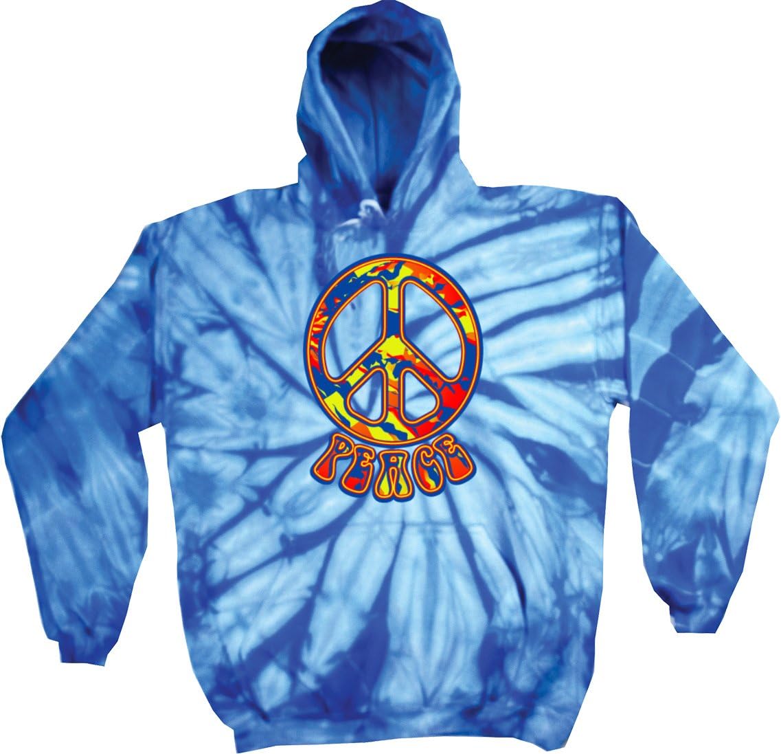 Buy Cool Shirts Peace Hoodie Funky 70's Peace Sign Tie Dye Hoody