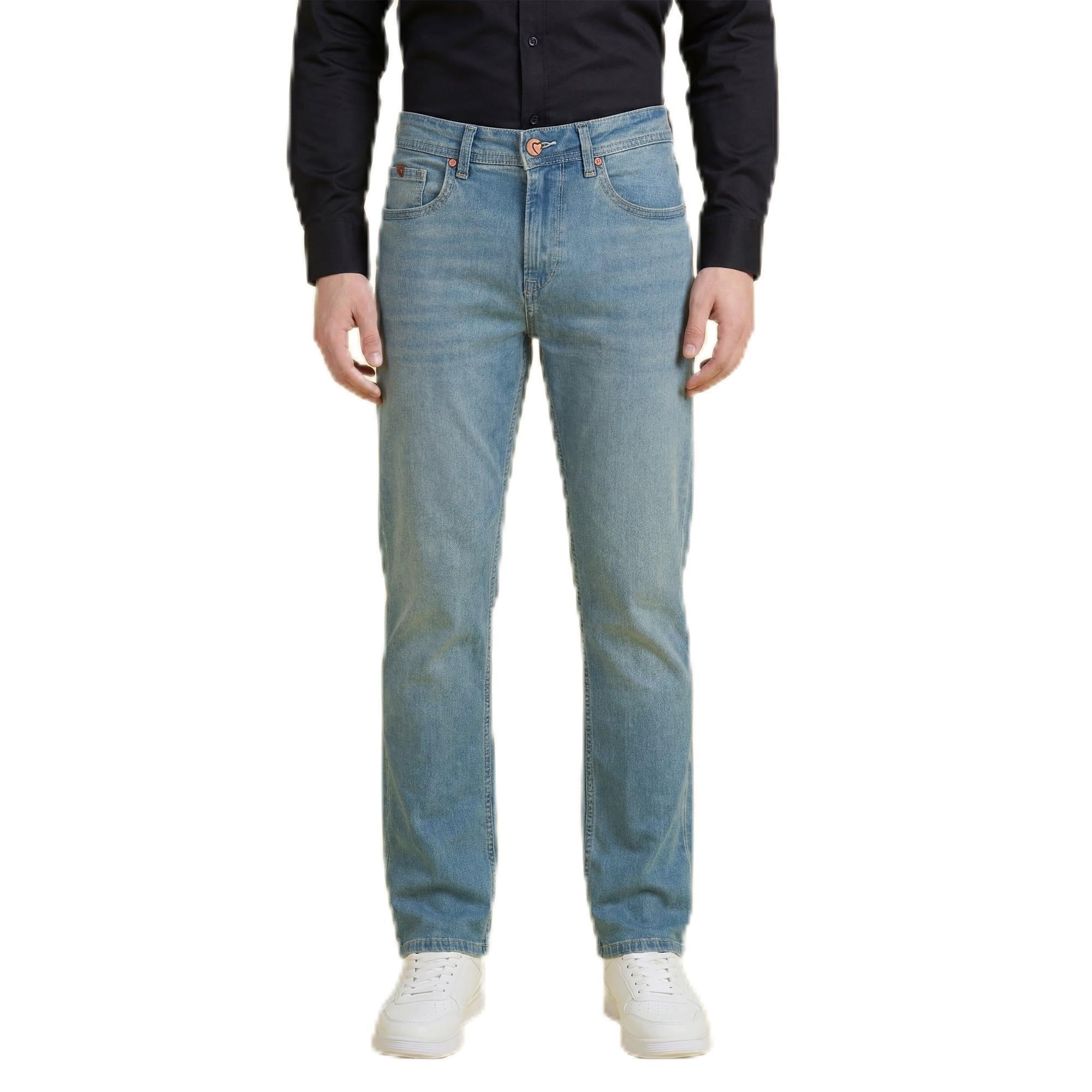 being human Blue Straight Fit Men's Mid Rise Jeans Clothing-picture-43