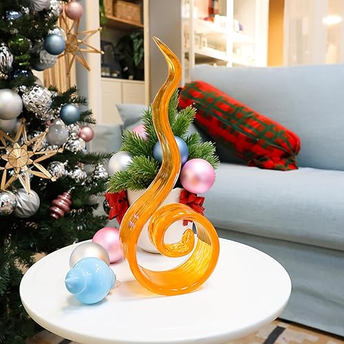 Miniatura 2 de Escultura de cristal soplado a mano de 11.4 pulgadas de alto, escultura de arte estilo Murano, estatuas de decoración del hogar, decoración del