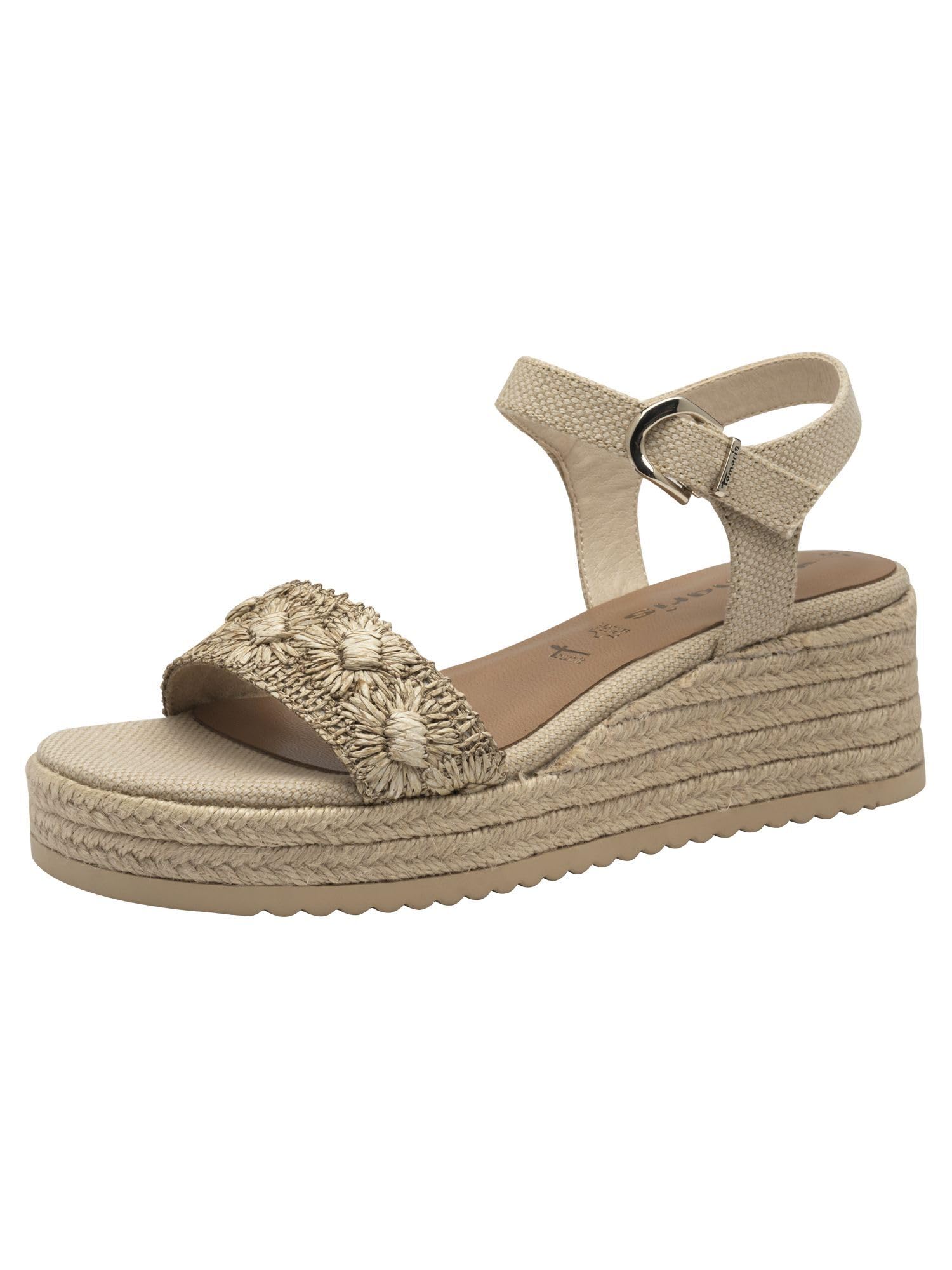 Tamaris Women's Wedge Heel Sandals, beige, 7.5 UK