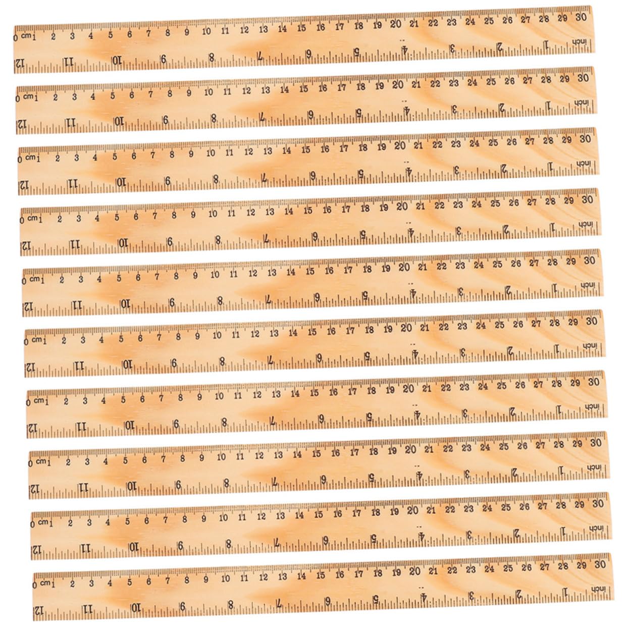 MAGICLULU 72piezas Regla de Madera de Doble Escala de Regla Métrica Recta para Medición Escuela y Oficina Útiles Escolares de Madera