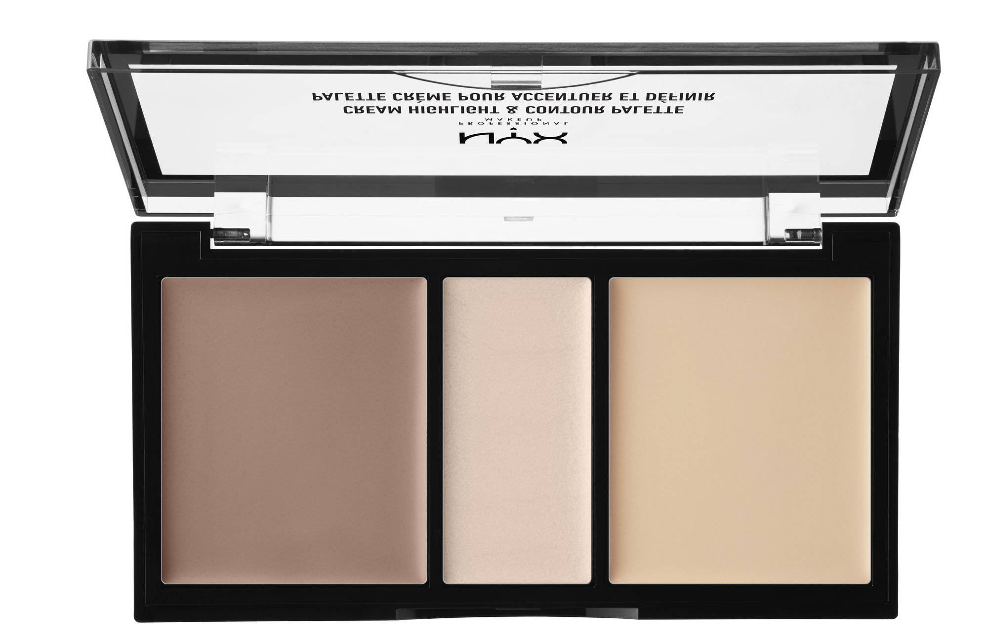 Nyx, Cream Highlight & Contour palette, palette illuminante & contouring in crema, codice CHCP01 Light (tonalità chiara).