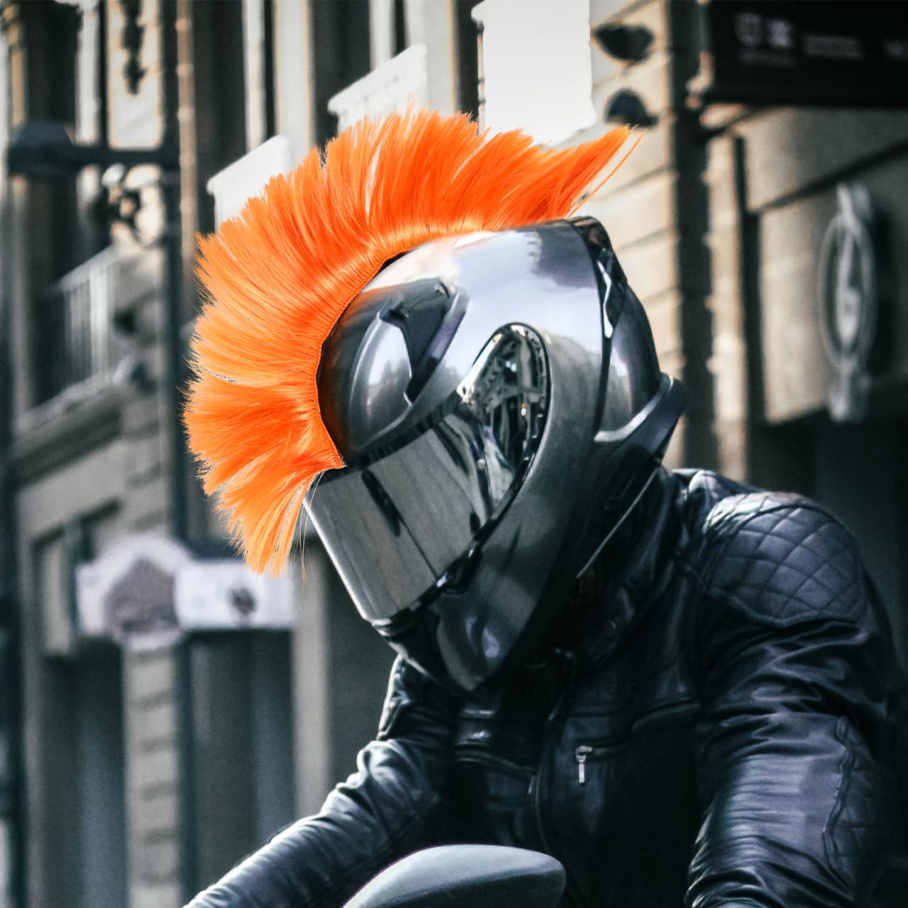 Casco de moto con peluca decorativa para motocicleta