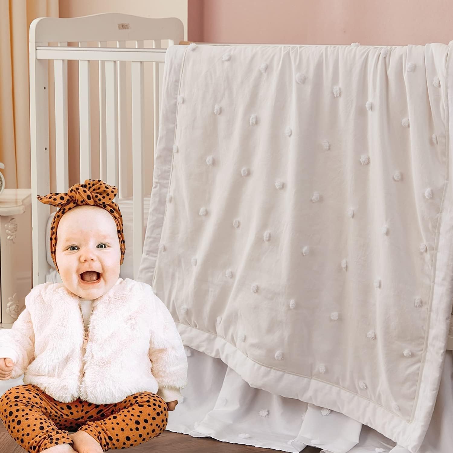 pom pom crib bedding