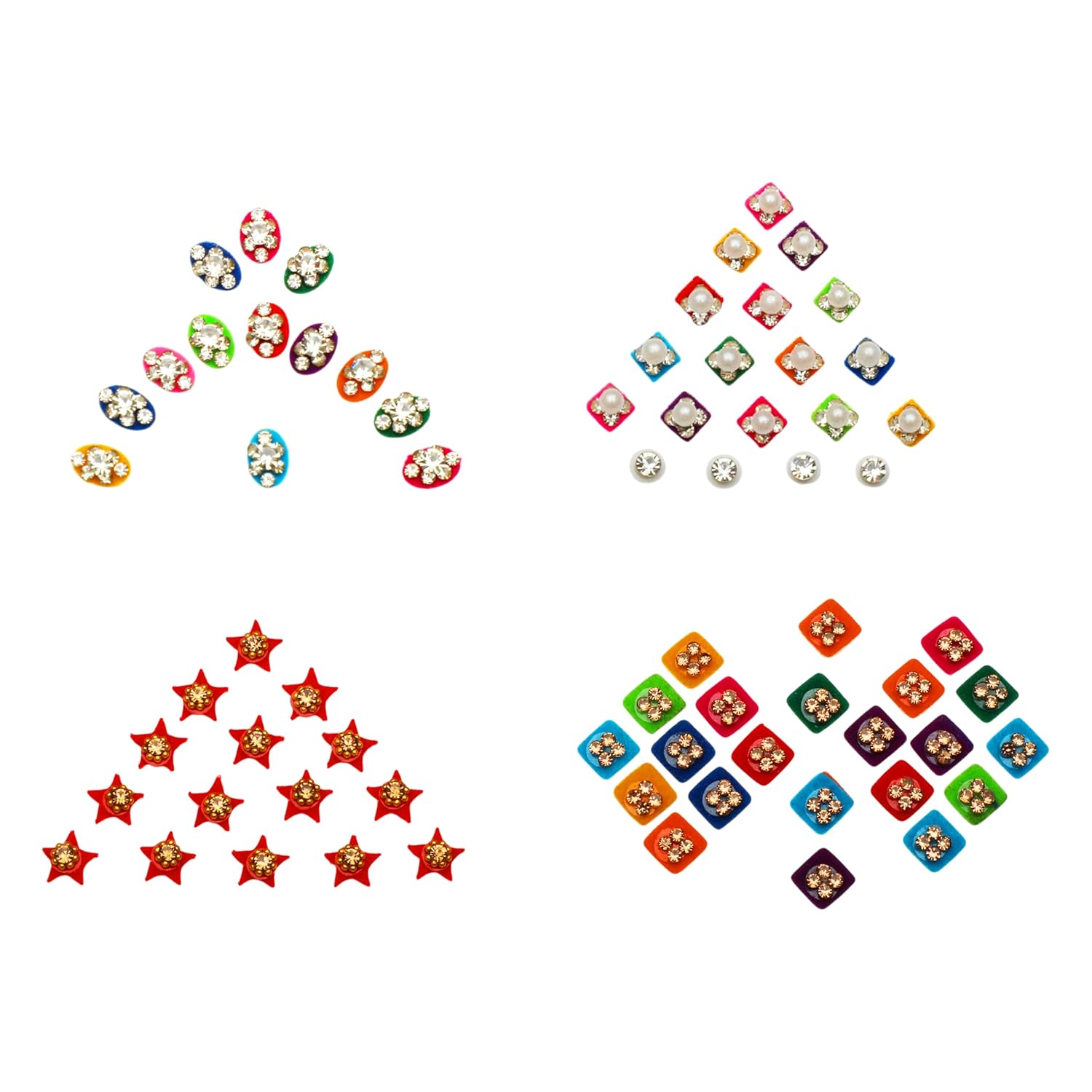 Bindi Pack of 8 Crystal Designer Jewel for Forehead Face Tikka Multicolored Bindiya Stickers Adhesive Stone Indian Traditional Mothers Day mom Gifts Tattoos for Women Girls Bride Gift Return Gifts