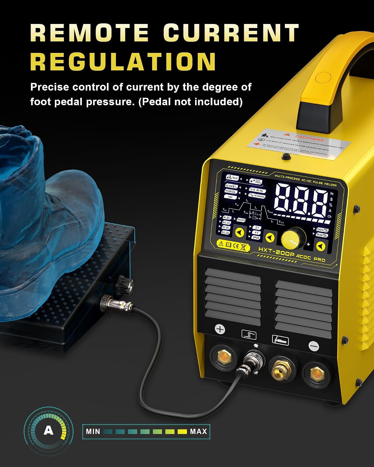 HAXIAOER 200A TIG Welder AC DC with Pulse 220V, Heavy Duty AC TIG DC TIG Pulse AC TIG Pulse DC TIG Spot TIG Stick Welder 6 In 1 Aluminum TIG Welding Machine, Large LCD Display, Hot Start and Arc Force