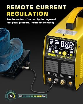 HAXIAOER 200A TIG Welder AC DC with Pulse 220V, Heavy Duty AC TIG DC TIG Pulse AC TIG Pulse DC TIG Spot TIG Stick Welder 6 In 1 Aluminum TIG Welding Machine, Large LCD Display, Hot Start and Arc Force