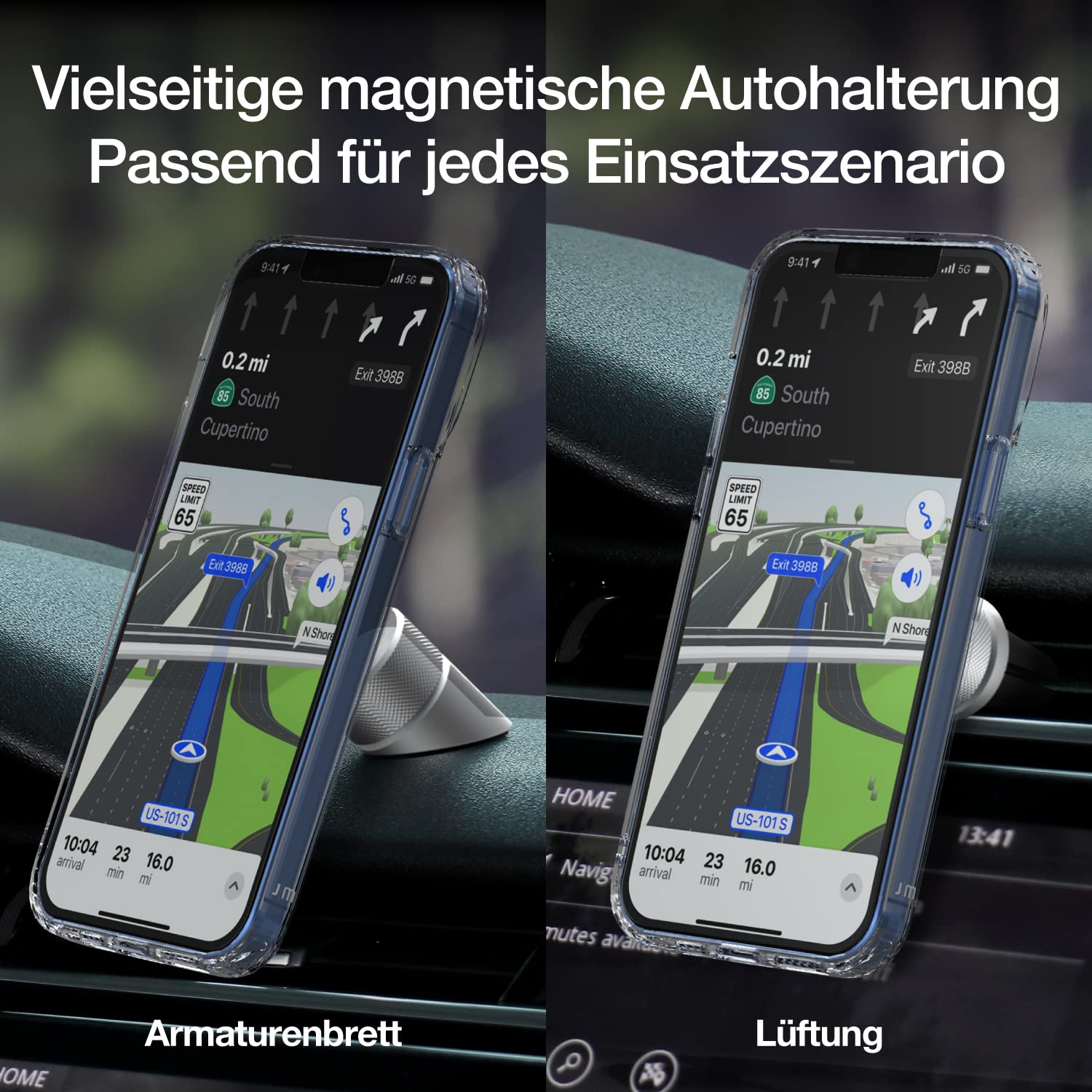 Just Mobile AluDisc Go I - Supporto magnetico per cellulare da auto, compatibile con funzione di ricarica magnetica, supporto per ventola da auto in alluminio (argento)