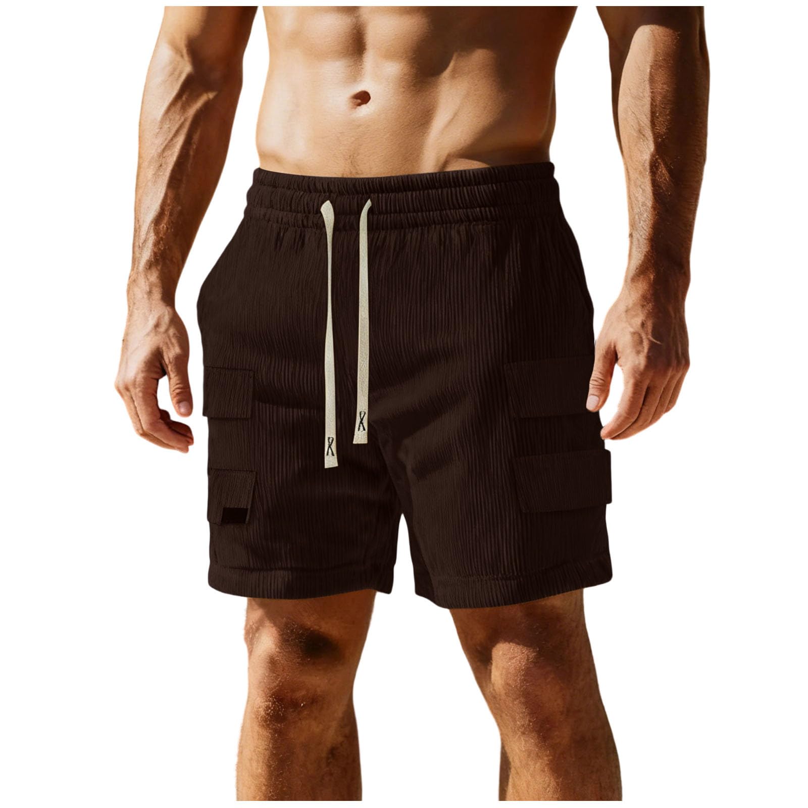 Cambkatl Versatile Versatile Shorts for Men Loose Elastic Waist Casual Summer Stretch Workout Lounge Shorts with Pockets