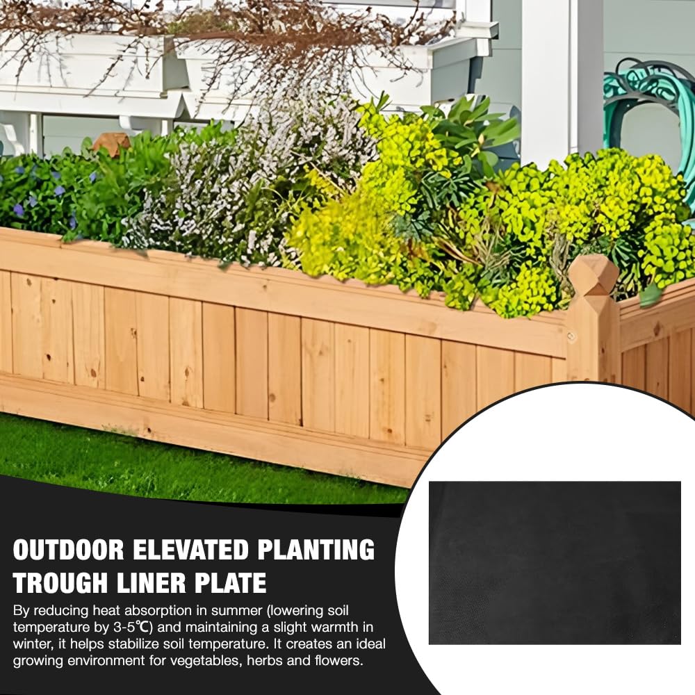 160cm x 290cm Fabric Liner for Large Veg Trough Outdoor Raised Bed Planter Liner, Non Woven Black Vegetable Trugs - Image 6